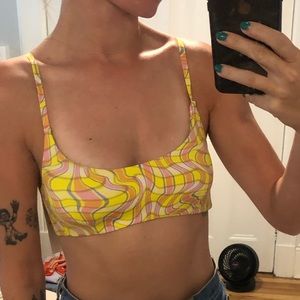 Out From Under Sage Printed Scoop-Neck Bikini Top